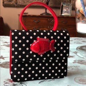 Ramon Tenza Black & white polka dot handbag